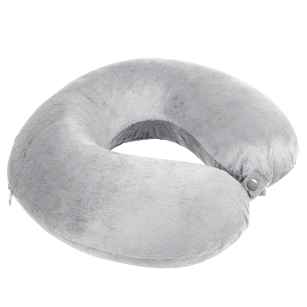 Подушка дорожная "SOFT"; memory foam, микрофибра,серый