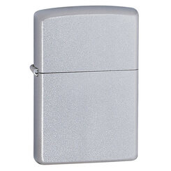 Зажигалка Zippo с покрытием Satin Chrome, латунь/сталь, серебристая, матовая, 36x12x56 мм