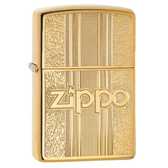 Зажигалка Zippo Classic с покрытием High Polish Brass, латунь/сталь, золотистая, 36x12x56 мм