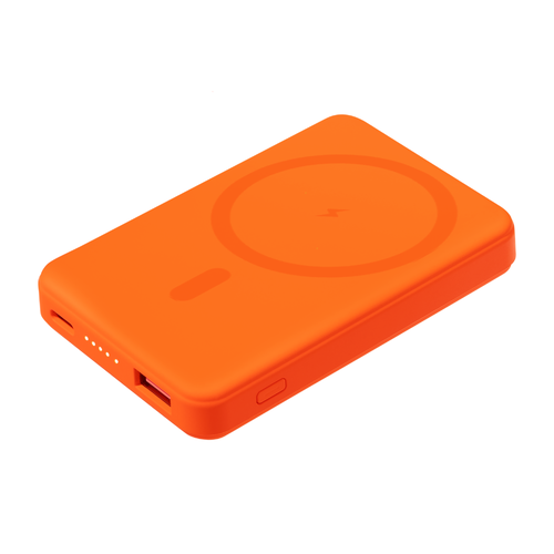Внешний аккумулятор Ларго PD (Largo PD) 5000mAh с функцией беспроводной зарядки 15W, оранжевый